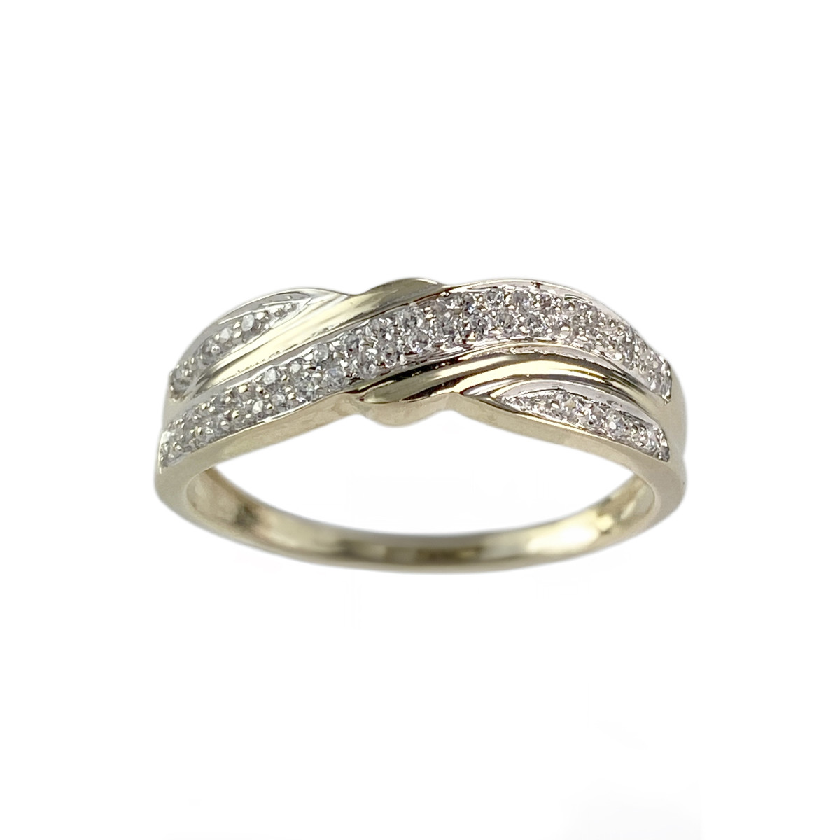 Bague d'occasion or 375 2 tons zirconias