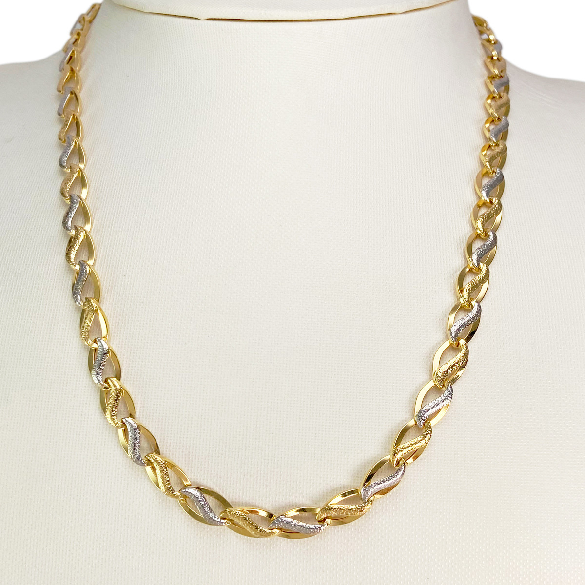 Collier d'occasion or 750 2 tons maille fantaisie 47 cm - vue 2