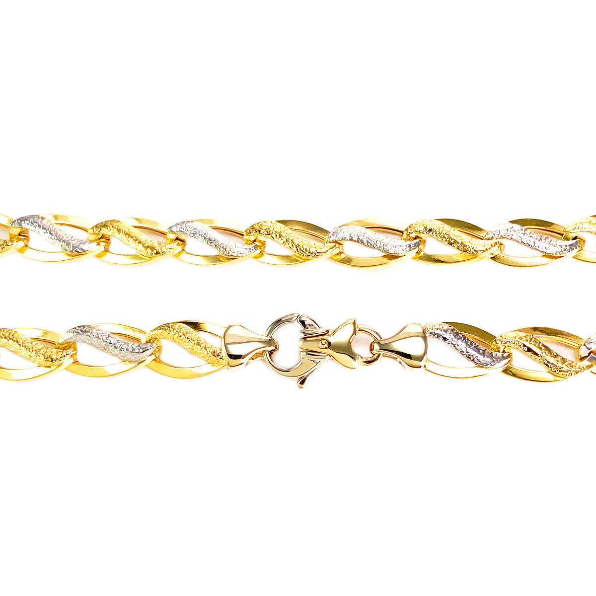 Collier d'occasion or 750 2 tons maille fantaisie 47 cm - vue 3