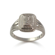Second-hand gold ring 375 white diamonds