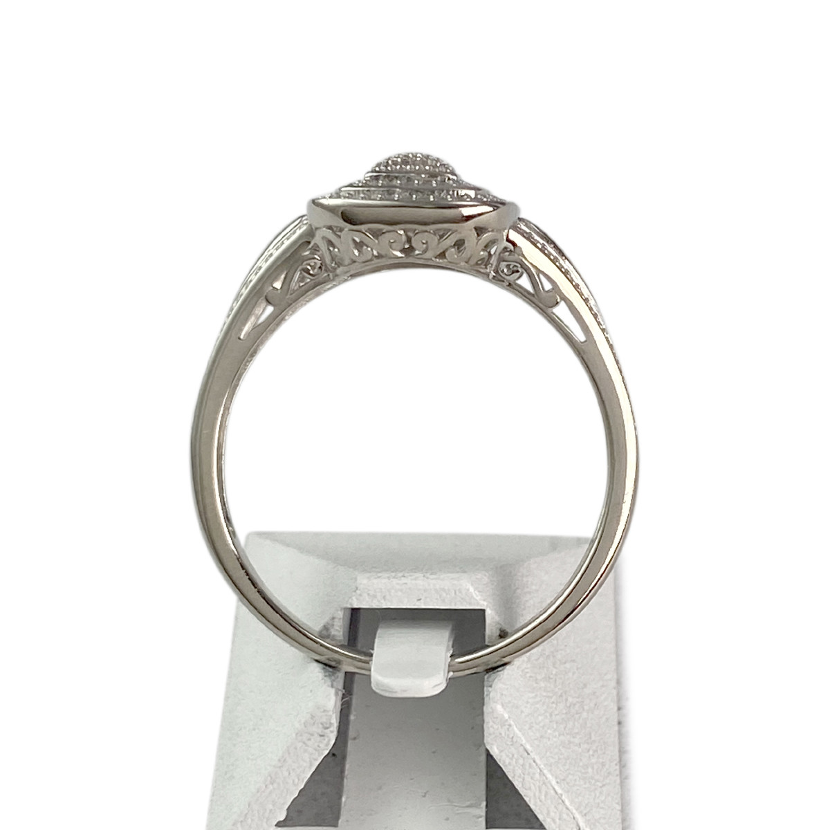 Second hand gold ring 375 white diamonds - view 3