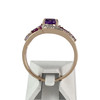 Bague d'occasion or 375 2 tons diamants pierres fines - vue V3