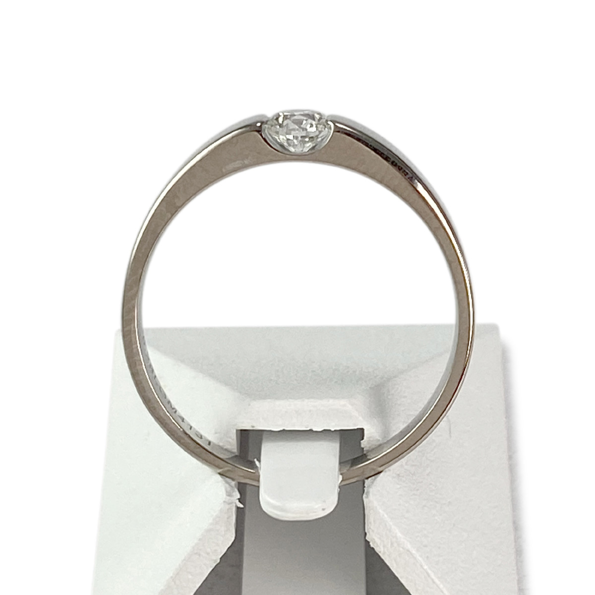 Solitaire d'occasion or 750 blanc diamant - vue 3