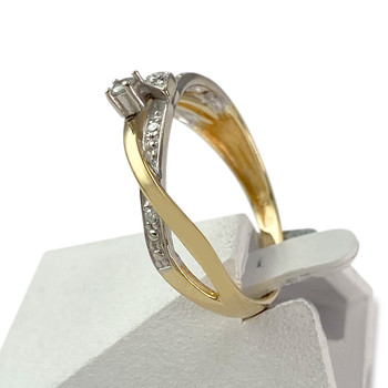 Bague d'occasion 2 ors 750 diamants