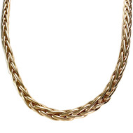 Collier en chute d'occasion or 750 jaune maille palmier 50 cm