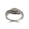 Bague d'occasion or 375 blanc zirconias blancs et noirs - vue V1