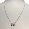 Collier d'occasion or 375 blanc diamants blancs et noirs maille forçat 43 cm - vue V2