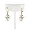 Boucles d'oreilles pendants d'occasion 3 ors 750 zirconias - vue V1