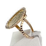 Bague d'occasion or 750 rose porte pièce 'napoléon III 10 francs 1862' - vue 2