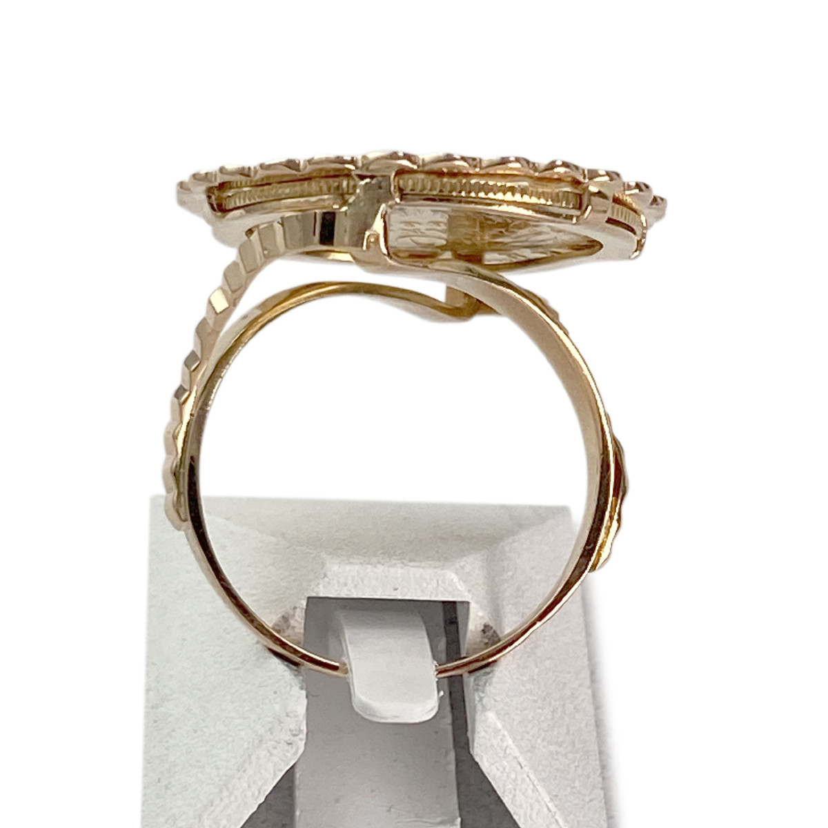 Bague d'occasion or 750 rose porte pièce 'napoléon III 10 francs 1862' - vue 3