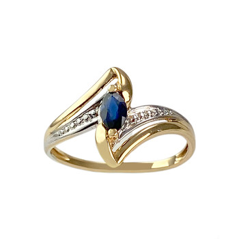 Bague d'occasion or 750 2 tons saphir