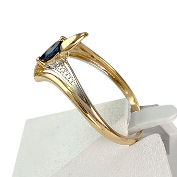 Bague d'occasion or 750 2 tons saphir