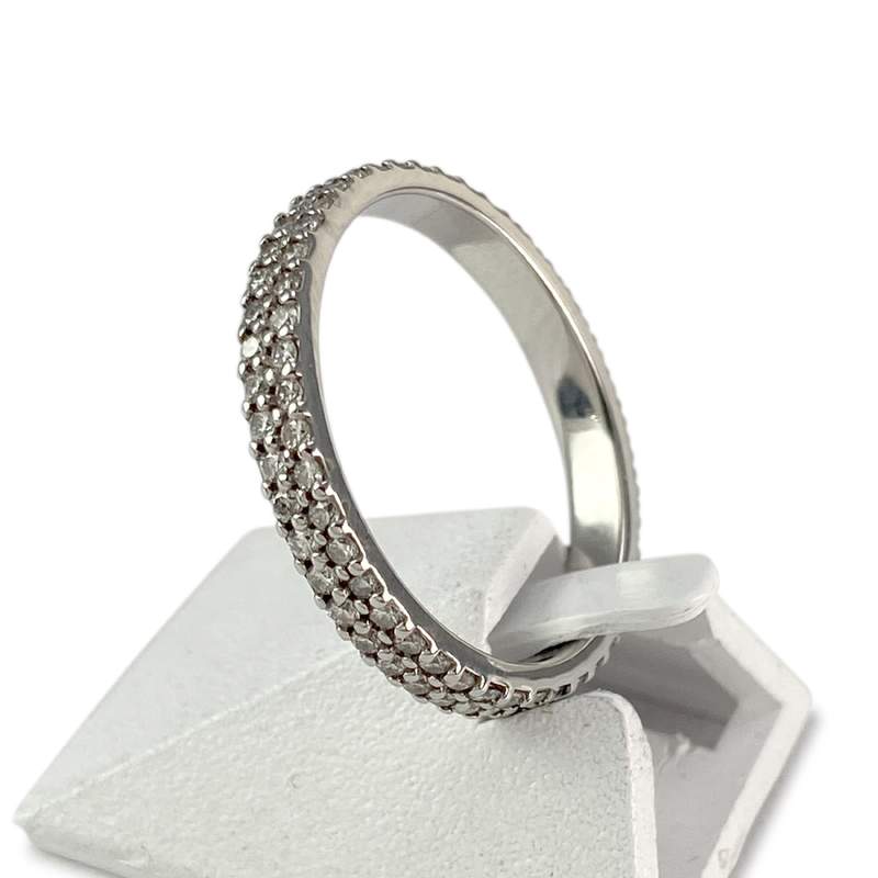 Bague MAUBOUSSIN d'occasion or 750 blanc diamants - vue 2