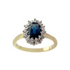 Bague d'occasion or 750 2 tons saphir diamants - vue V1