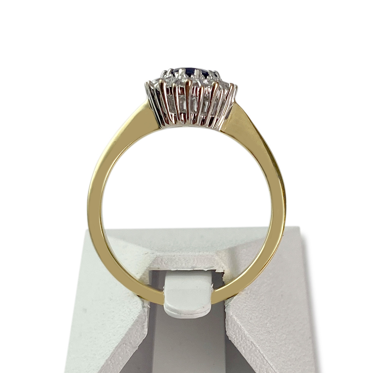 Bague d'occasion or 750 2 tons saphir diamants - vue 3