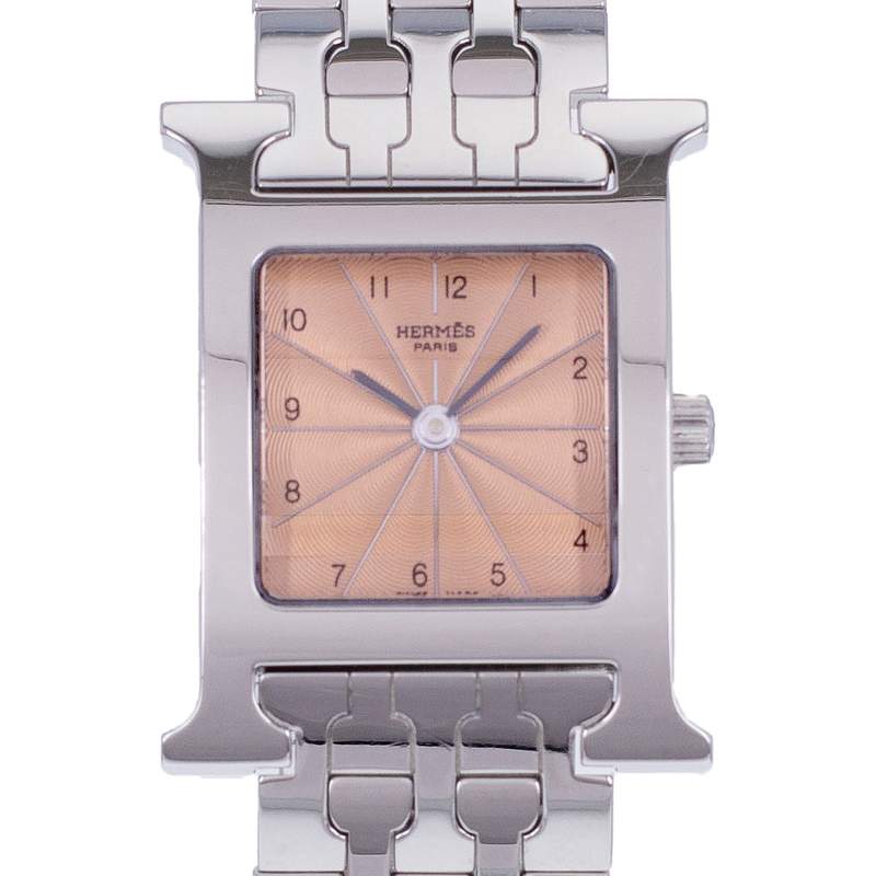 Montre d'occasion HERMES Heure H femme quartz bracelet acier - vue D1