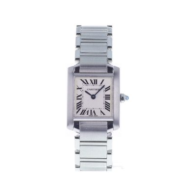 Montre d'occasion CARTIER Tank femme quartz bracelet acier