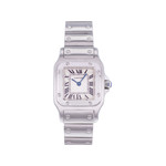 Montre d'occasion CARTIER Santos femme quartz bracelet acier - vue 1