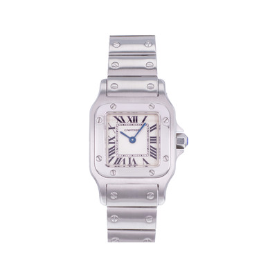 Montre d'occasion CARTIER Santos femme quartz bracelet acier
