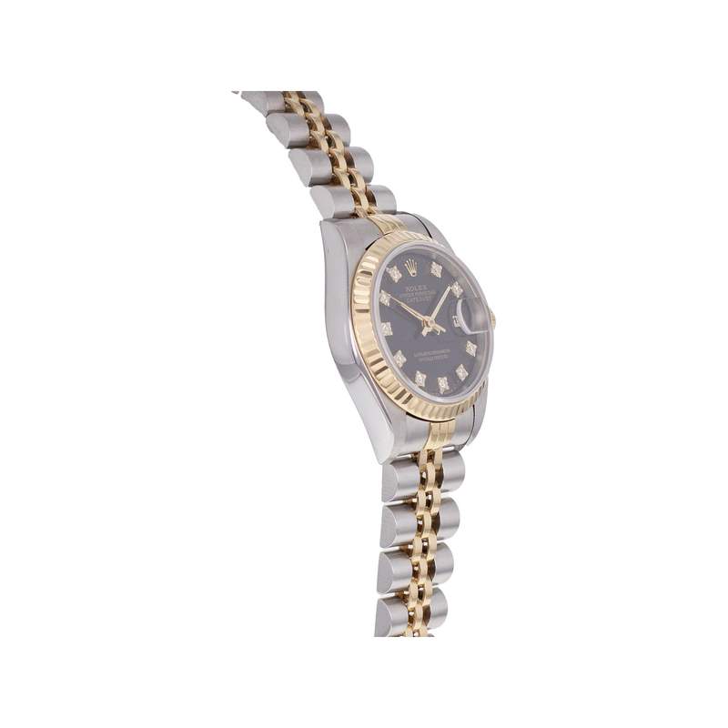 Montre d'occasion ROLEX DateJust femme automatique bracelet or jaune 750/000 et acier - vue 2