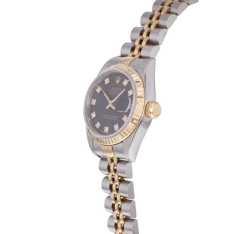 Montre d'occasion ROLEX DateJust femme automatique bracelet or jaune 750/000 et acier - vue D2