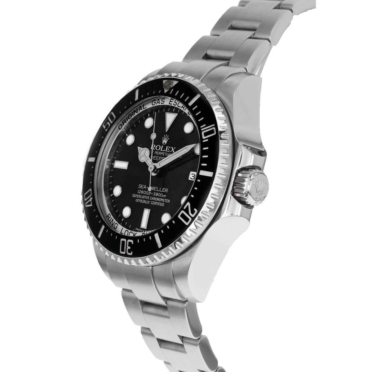 Montre d'occasion ROLEX Sea-Dweller homme mouvement automatique certifié (cosc) bracelet acier - vue D4