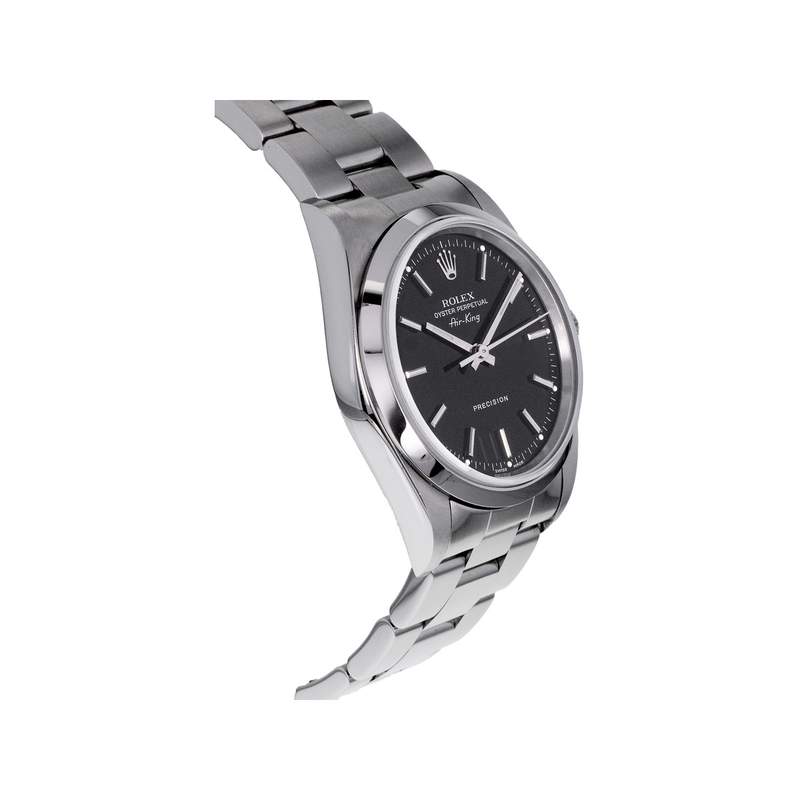 Montre d'occasion ROLEX Air King homme mouvement automatique certifié (cosc) bracelet acier - vue 2