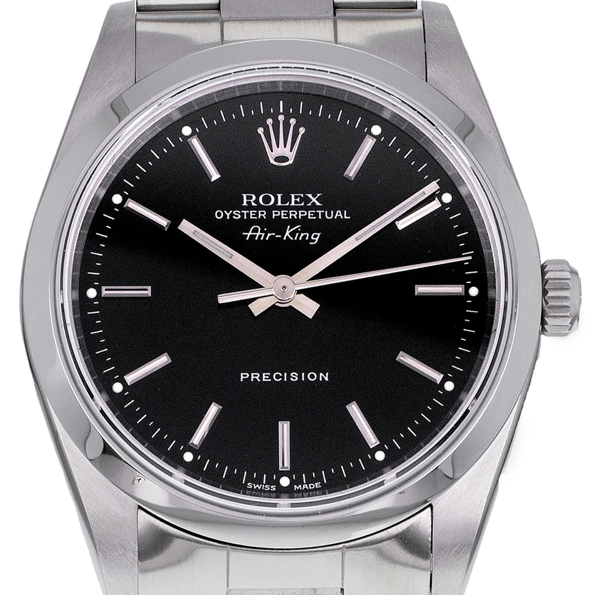 Montre d'occasion ROLEX Air King homme mouvement automatique certifié (cosc) bracelet acier - vue D1