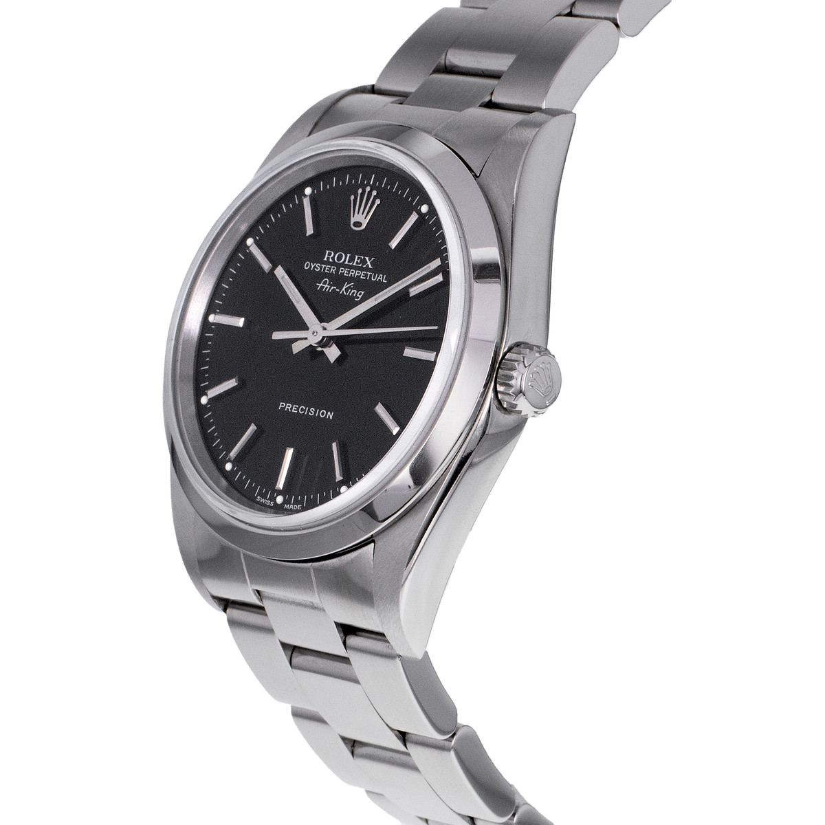 Montre d'occasion ROLEX Air King homme mouvement automatique certifié (cosc) bracelet acier - vue D2