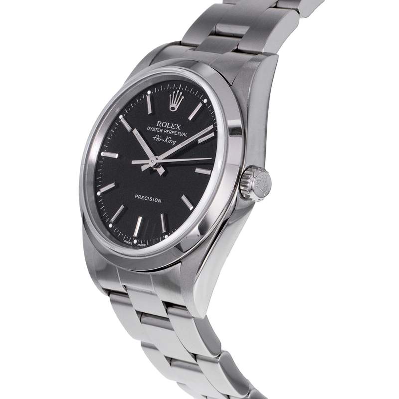 Montre d'occasion ROLEX Air King homme mouvement automatique certifié (cosc) bracelet acier - vue D2