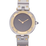 Montre d'occasion CARTIER Santos femme quartz bracelet or jaune 750/000 et acier - vue D1