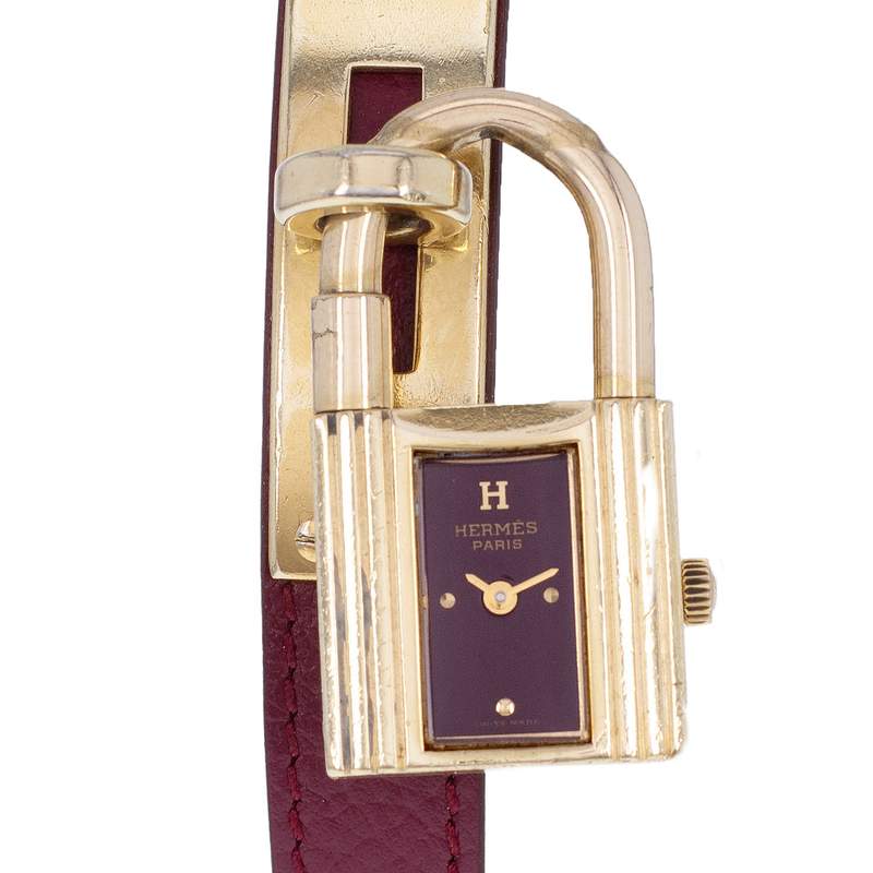 Montre d'occasion HERMES Kelly femme quartz bracelet cuir cresus - vue D1