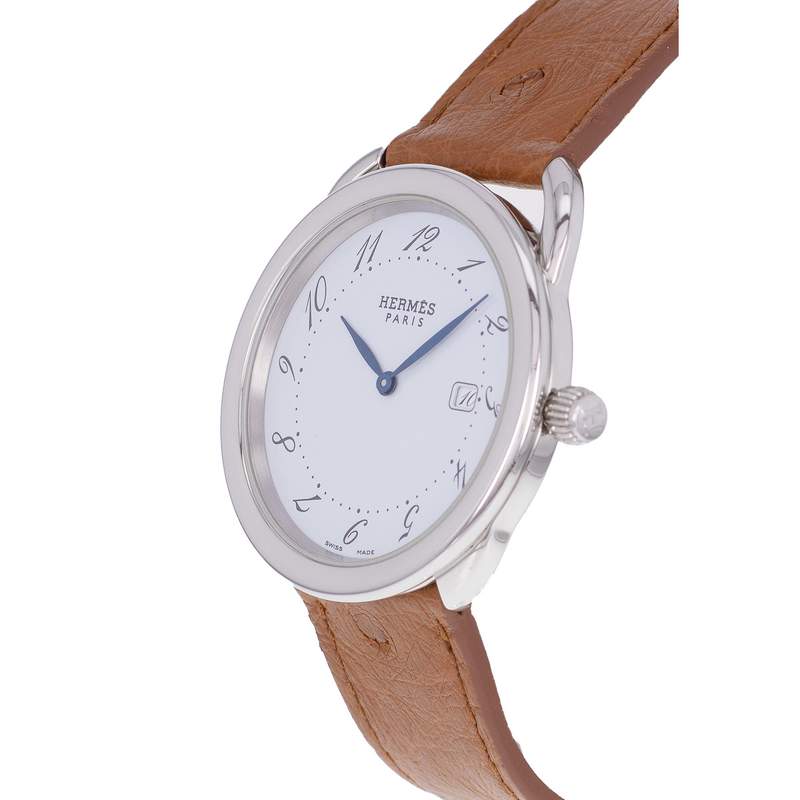 Montre d'occasion HERMES Arceau mixte quartz bracelet cuir cresus - vue D2