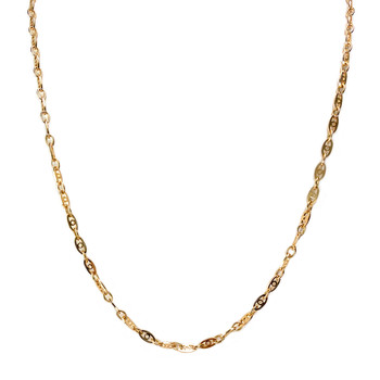 Tweedehands ketting van 750 geelgoud met fantasie-schakels, 55,5 cm