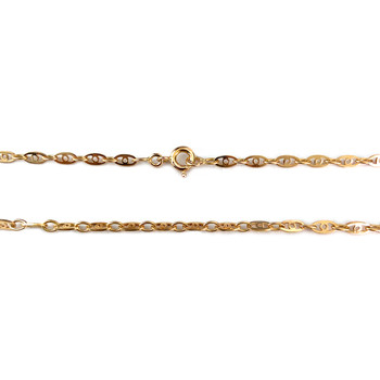 Tweedehands ketting van 750 geelgoud met fantasie-schakels, 55,5 cm