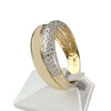 Bague d'occasion or 750 rhodié 2 tons diamants - vue V2