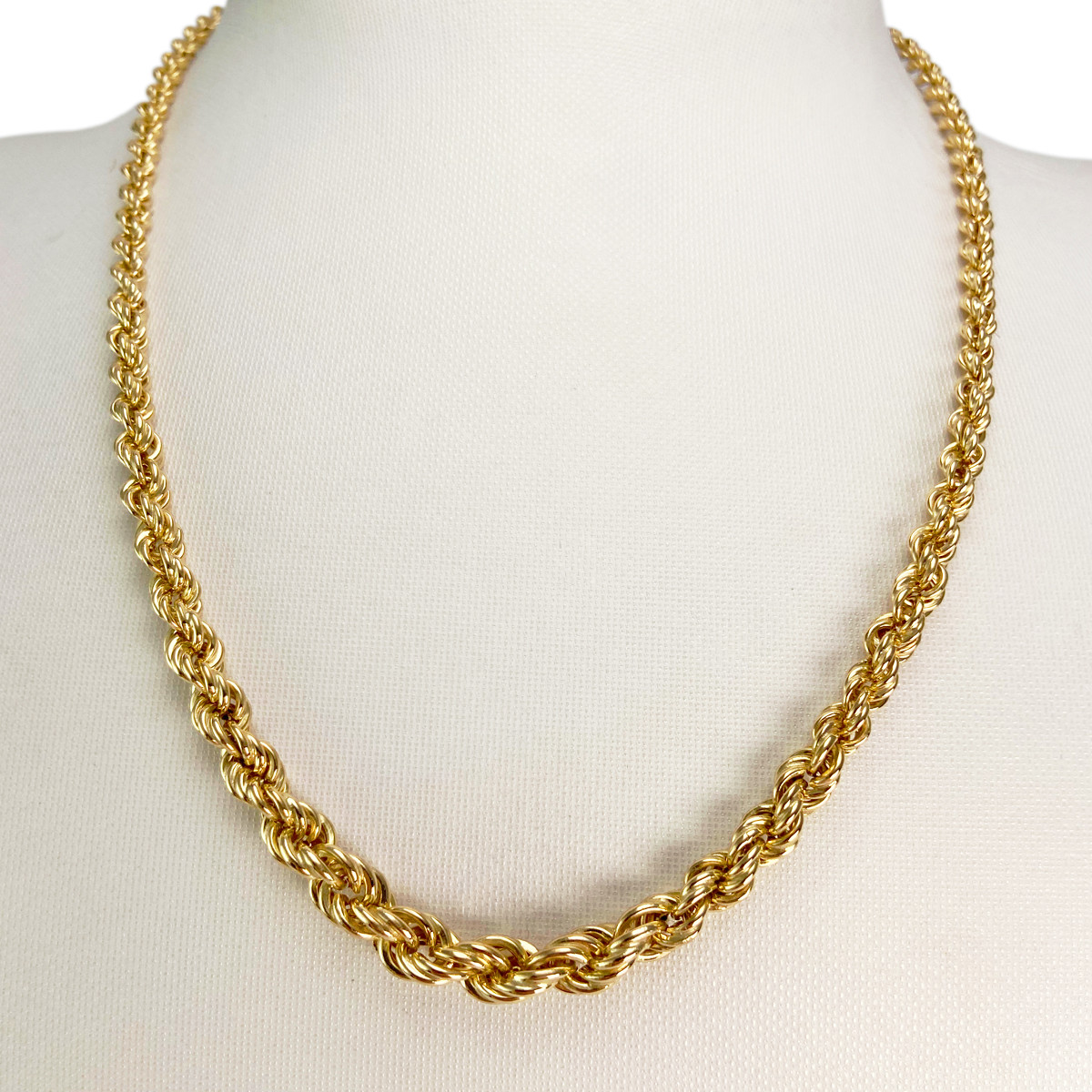 Collier en chute d'occasion or 750 jaune maille corde 46 cm - vue 2