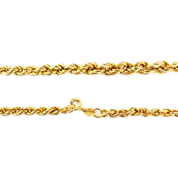 Collier en chute d'occasion or 750 jaune maille corde 46 cm