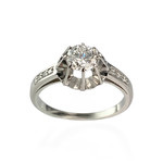 Bague d'occasion or 750 blanc diamants - vue 1