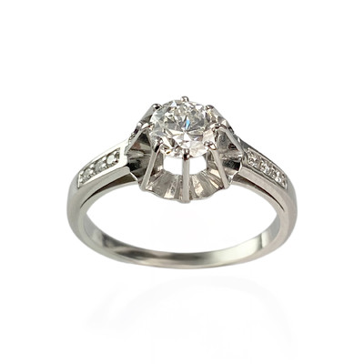 Bague d'occasion or 750 blanc diamants - vue 1