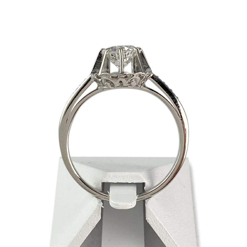 Bague d'occasion or 750 blanc diamants - vue 3