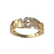 BAGUE d'occasion or 750 jaune diamants