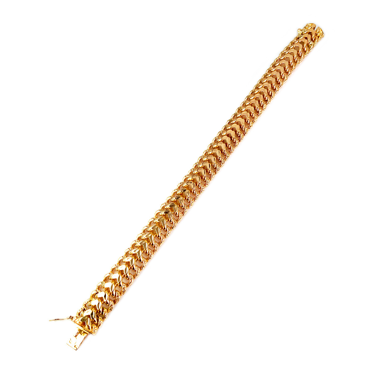 Bracelet d'occasion or 750 jaune maille américaine 18,5 cm - vue 2