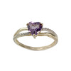 Bague d'occasion or 375 2 tons améthyste zirconias - vue V1