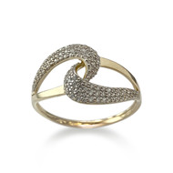 Bague d'occasion or 375 2 tons zirconias