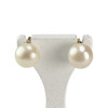 Boucles d'oreilles clous d'occasion or 750 jaune perles de culture - vue V1