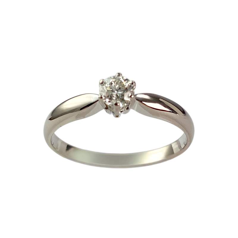 Solitaire d'occasion or 750 blanc diamant - vue 1