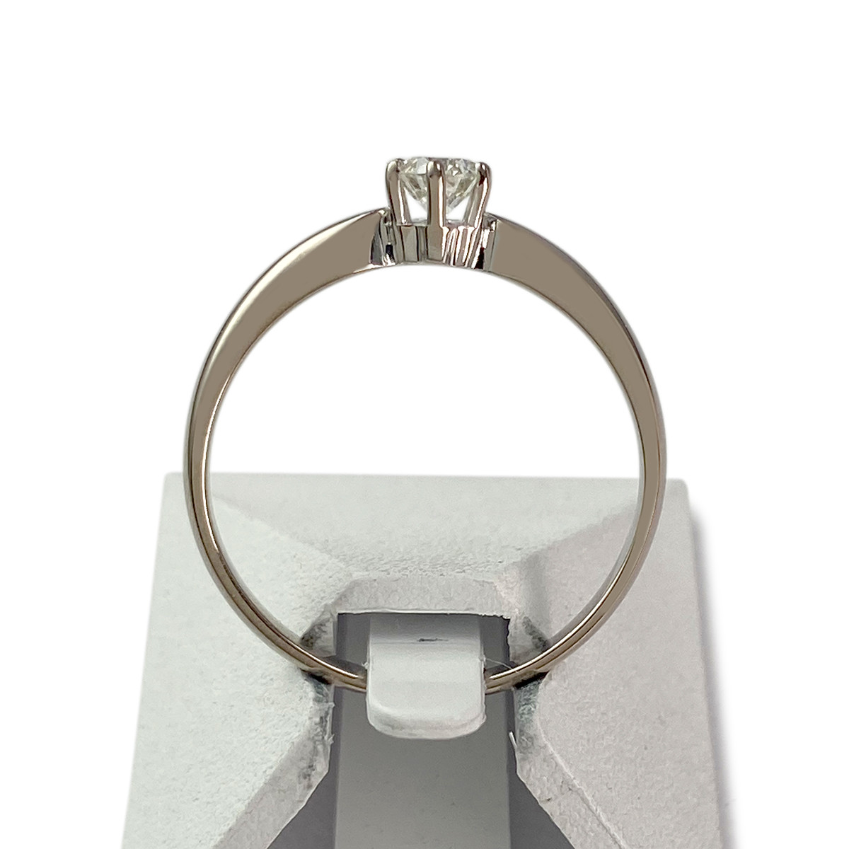 Solitaire d'occasion or 750 blanc diamant - vue 3