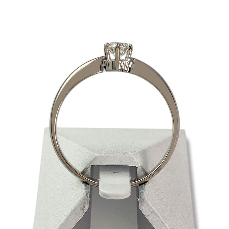 Solitaire d'occasion or 750 blanc diamant - vue 3