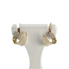 Boucles d'oreilles clous d'occasion or 750 2 tons diamants - vue V1
